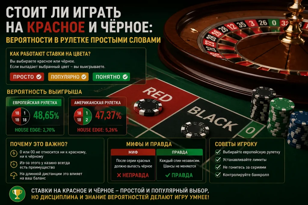 Стоит ли играть на красное и чёрное: вероятности в рулетке простыми словами